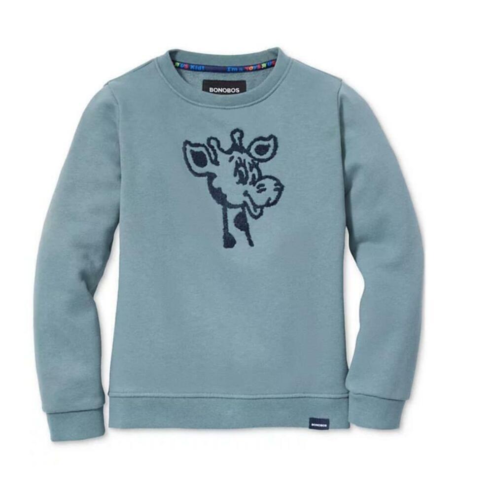 Bonobos Kids Blue Geoffrey Crewneck Graphic Sweatshirt 6 NWT